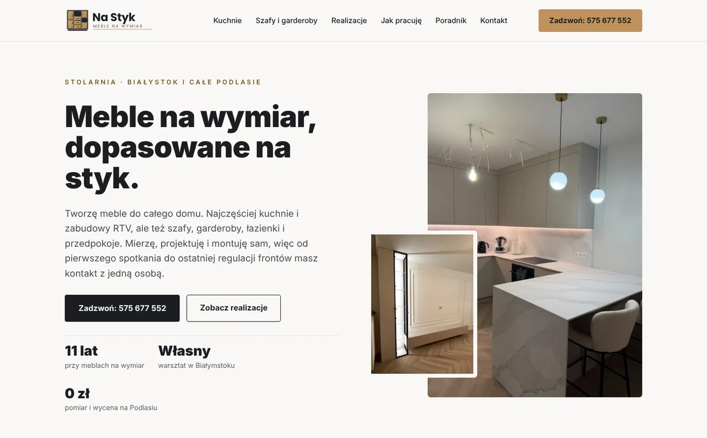 Strona Na Styk – meble na wymiar, Białystok